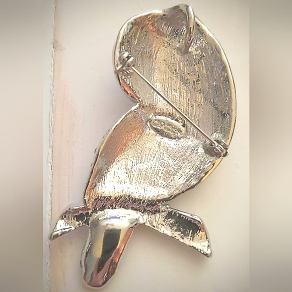 Vintage OPC Snowy Owl Aurora Borealis Brooch Pin - Picture 2 of 8